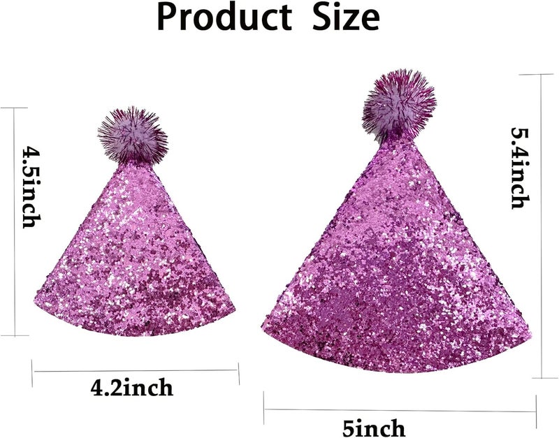 Cellcacn 10 Pcs Dog Birthday Hat Set for Small Medium Dogs Cat Puppies, Mini Party Hat with Adjustable Headbands, Cute Pet Hat with Pompons for Birthday Christmas Party Decoration Accessories (Small 4 Inch) - Image 2